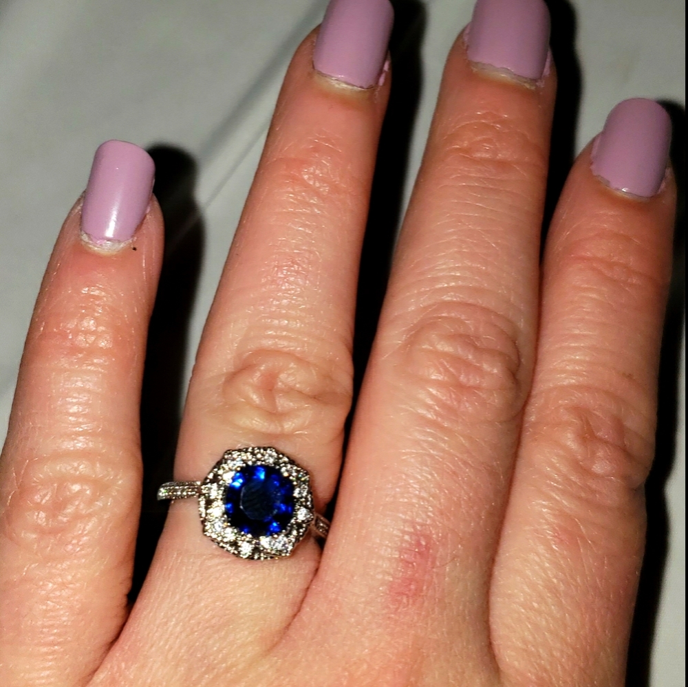 Gorgeous Created Sapphire Diamond Ring